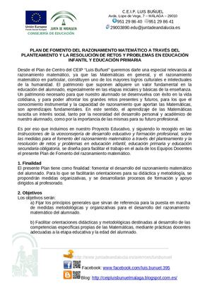 Plan Fomento Razonamiento Matemático