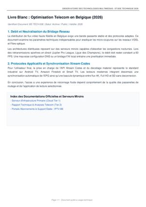 Livre Blanc : Optimisation Télécom en Belgique (2026)