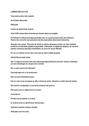 LUMINA ANULUI 2100 DE CRISTIAN DIACONIȚA