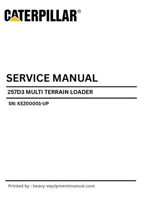 CAT 257D3 (KEZ00001-UP) Service Repair Manual PDF