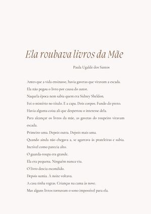 Ela Roubava Livros Da Mae