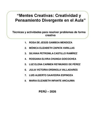 Libro Mentes Creativas Creatividad Y Pensamiento Divergente En El Aula Bn