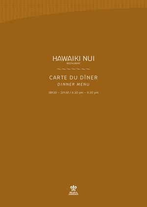 Hawaiki Nui - Dîner / Dinner - Le Taha'a by Pearl Resorts