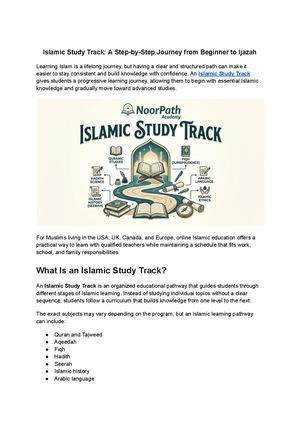 Islamic Study Track A Step By Step Journey From Beginner To Ijazah