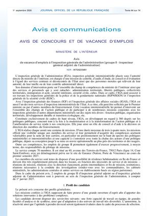 Appel à Candidature Groupe II