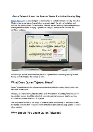 Quran Tajweed Learn The Rules Of Quran Recitation Step By Step