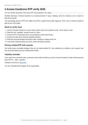 3 Arcane Cauldrons Rtp Verify 2026