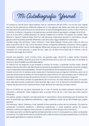 Autobioografia Yosmel Tapia Cadenas