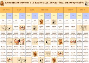 Restaurants Ouverts à La Roque Du 13 Au 19 Septembre