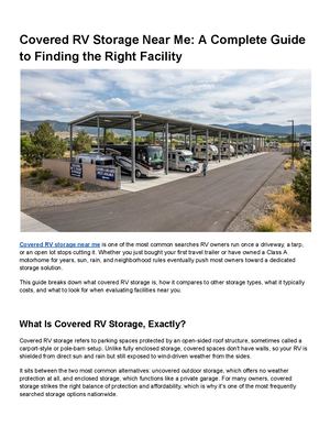 Covered Rv Storage Near Me