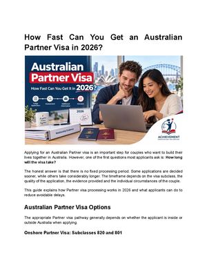 How Fast Can You Get An Australian Partner Visa In 2026