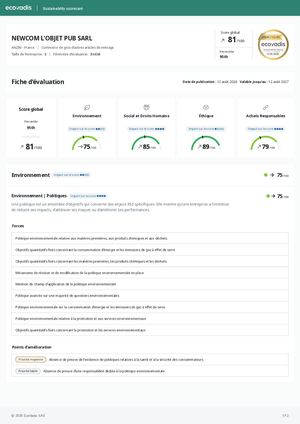 Evaluation Ecovadis 2026
