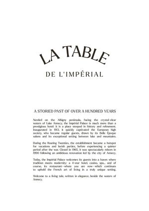Carte LA TABLE UK