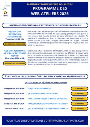 PROGRAMME DES WEB-ATELIERS 2026