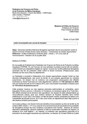 Lettre Recommandee Prefete Cormoran Couderc V3