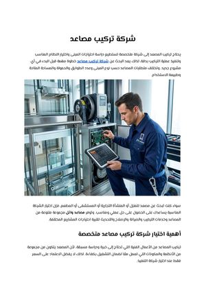 شركة تركيب مصاعد