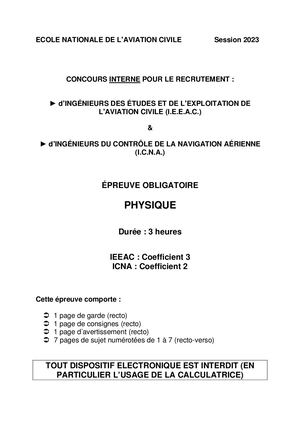 PHYSIQUE CI ICNA IEEAC 2023