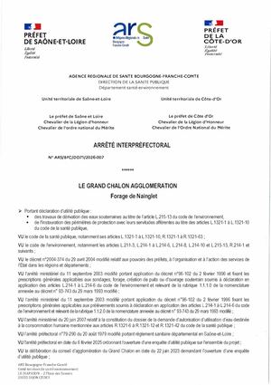 Arrêté Interpréfectoral Forage De Nainglet Ars Bfc Dd71 2026 007 (1)
