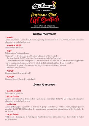 Huma 2026 Programme Stand CGT Spectacle