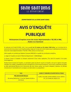 Affiche Règlementaire Enquête publique 6 Routes