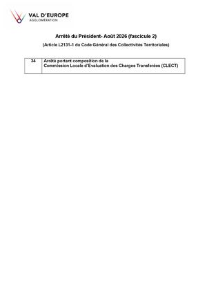 08/2026 - ARRÊTÉS DU PRÉSIDENT