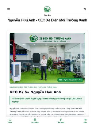 Nguyễn Hữu Anh Ceo Xe ĐIện Môi Trường Xanh