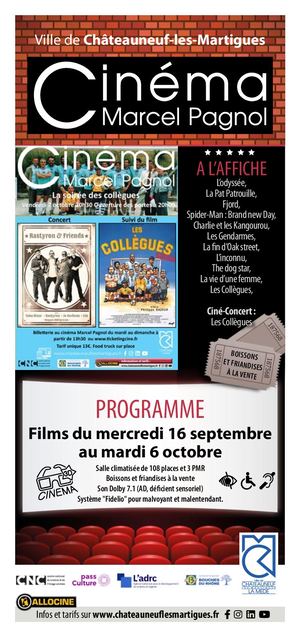Prog Cinema du 16 septembre au 6 octobre