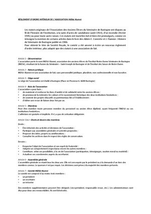 Réglement D'ordre Intérieur Indsé Alumni