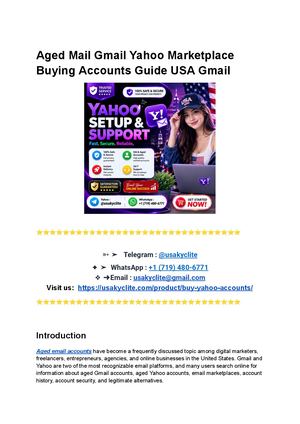 Aged Mail Gmail Yahoo Marketplace Buying Accounts Guide Usa Gmail