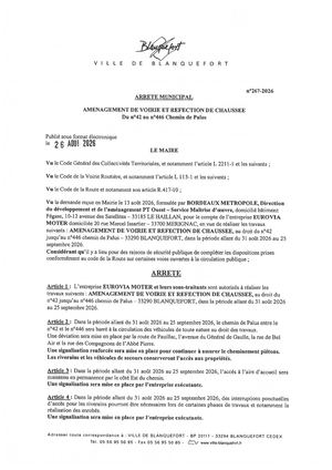 Arrêté n°267-2026