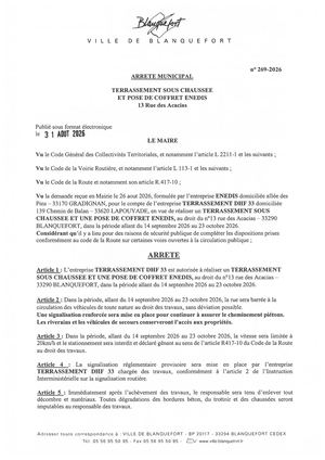 Arrêté n°269-2026