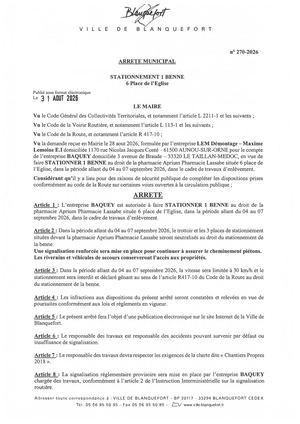 Arrêté n°270-2026