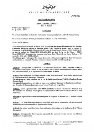 Arrêté n°271-2026