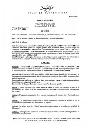 Arrêté n°272-2026