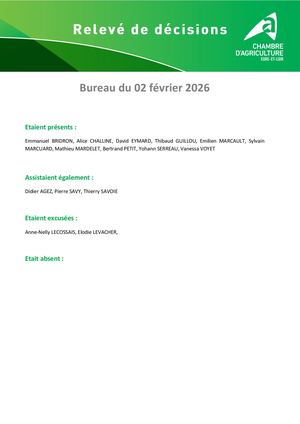 28 Relevé De Décisions Du Bureau Du 02 Février 2026