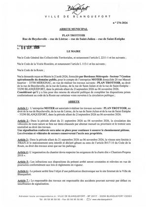 Arrêté n°276-2026