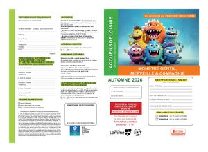 Dossier Dossier D'inscription Accueils De Loisirs Automne 2026