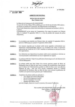 Arrêté n°278-2026
