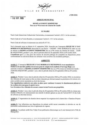 Arrêté n°280-2026