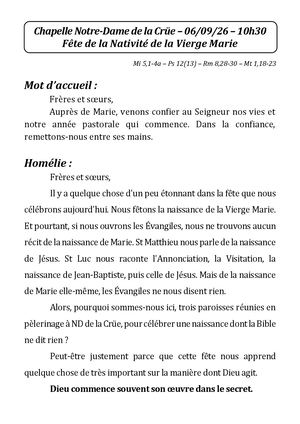 ND de La Crüe (Nativité De La Vierge Marie)