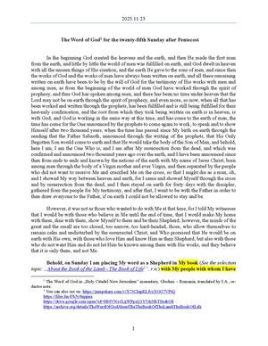 2025.11.23 - The Word of God for the Twenty-fifth Sunday after Pentecost