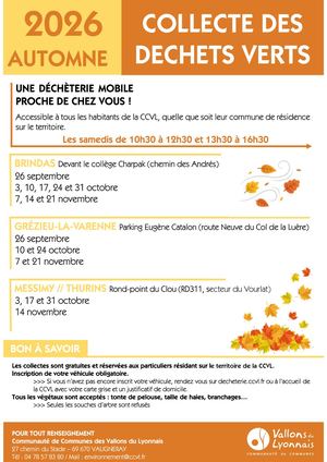 2026 Planning Déchèteries Mobiles Automne