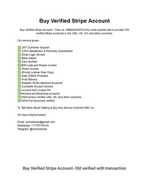 Best 3 Way To Buy Verified Stripe Account