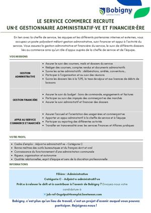 Gestionnaire Administratif·ve Et Financier·ère