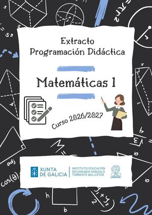 Extracto Programación Didáctica Mat I (Curso 2026/2027)