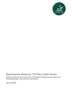 Manual De Classificação Funcional 2018 Ittf