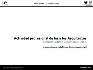 Ta In Cons 001a Construccion I Actividad Formacion Academica Profesional Arquitecto