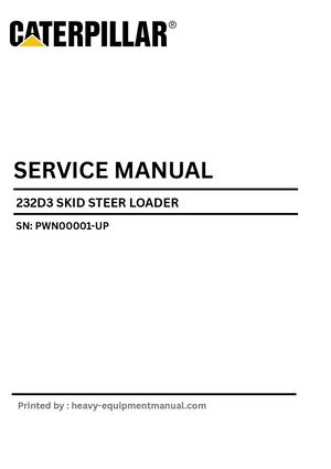 CAT 232D3 (PWN00001-UP) Service Repair Manual PDF