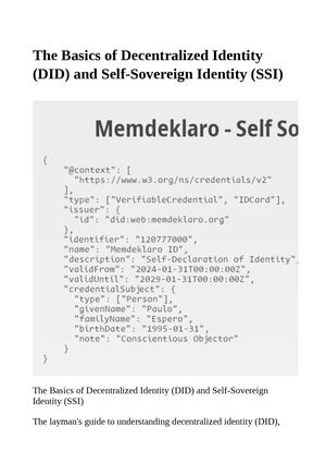 The Basics Of Decentralized Identity And Self Sovereign Identity