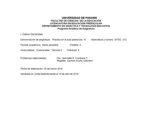 312 Práctica En El Aula Preescolar Iv